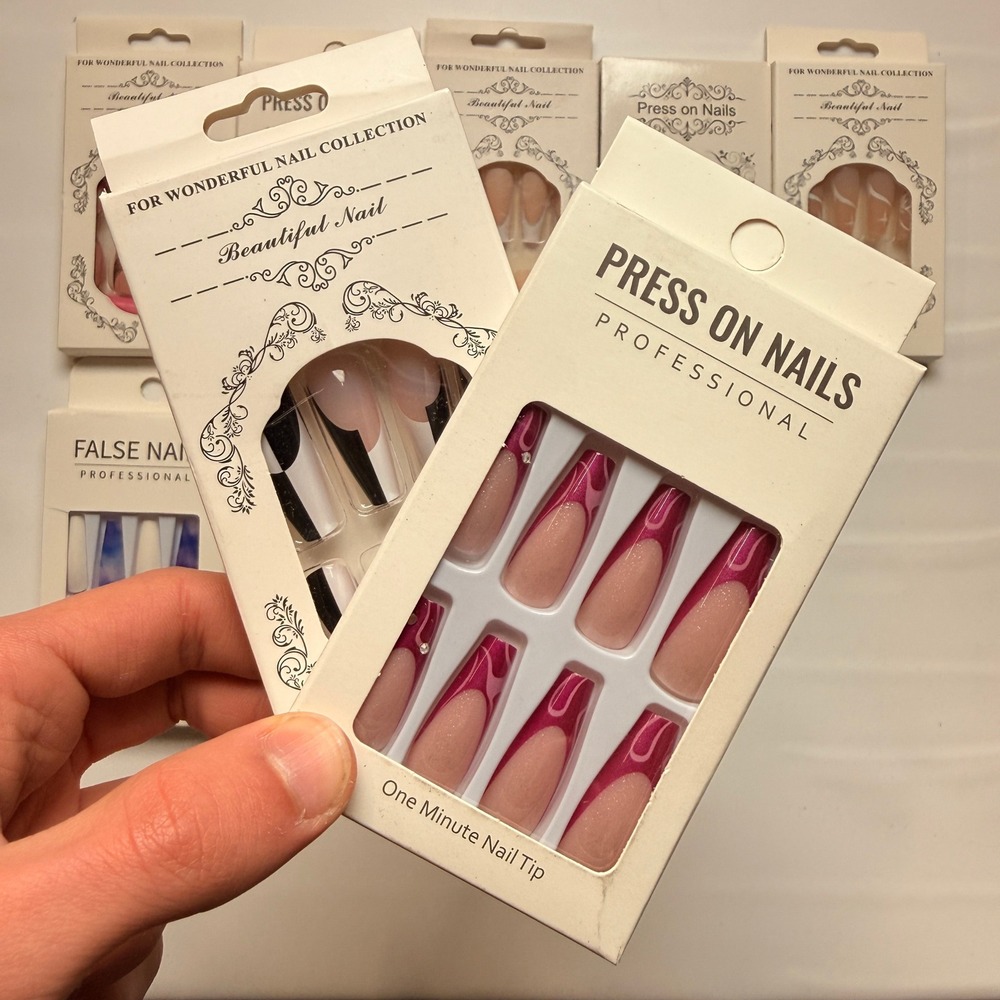 Lot of 10 Pack of 24 New False Press On Nails Assorted Designs and Colors №N36 - Picture 2 of 6